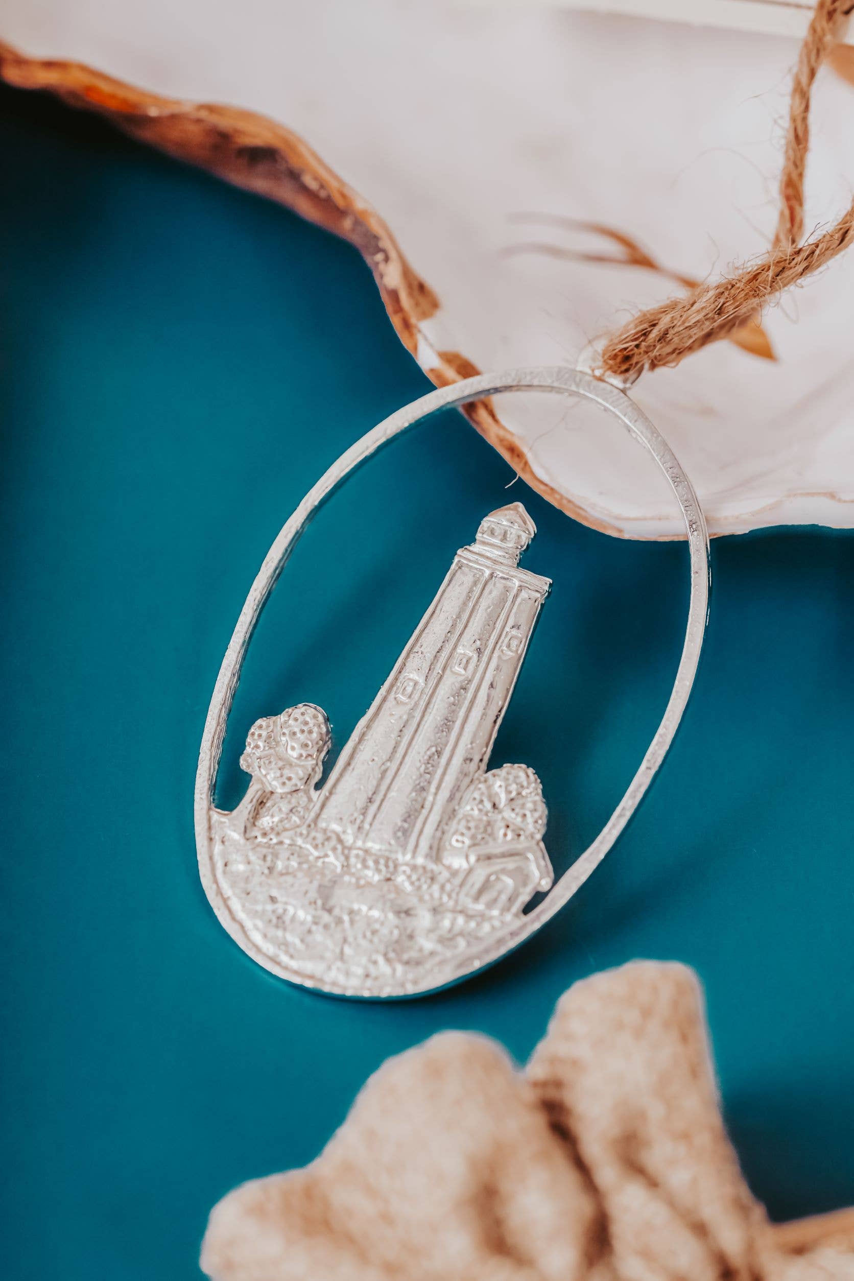 House of Morgan Pewter – Großhandel Verzierung – Handgefertigte Leuchtturm-Anhänger – North Carolinas Leuchttürme12