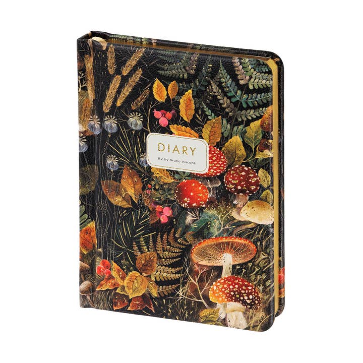 A6 Vegan Leather Hardcover Daily Planner - Forest Mushrooms for wholesale by BV by Bruno Visconti
