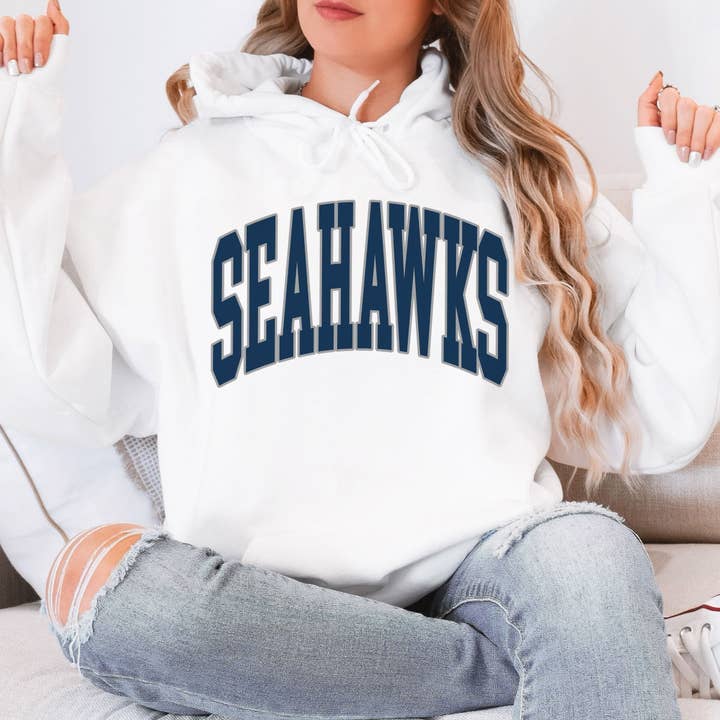 Seahawks College-Buchstabe Großhandel Grafik-Sweatshirt + Hoodie für den Großhandel von Limeberry Designs