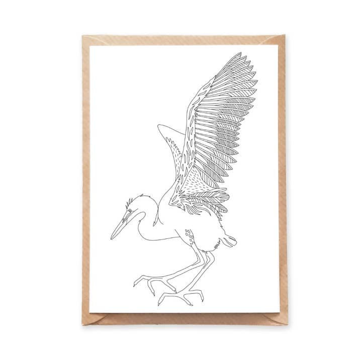 Stork Farvelægning Postkort for engroshandel hos Anna Grunduls Design