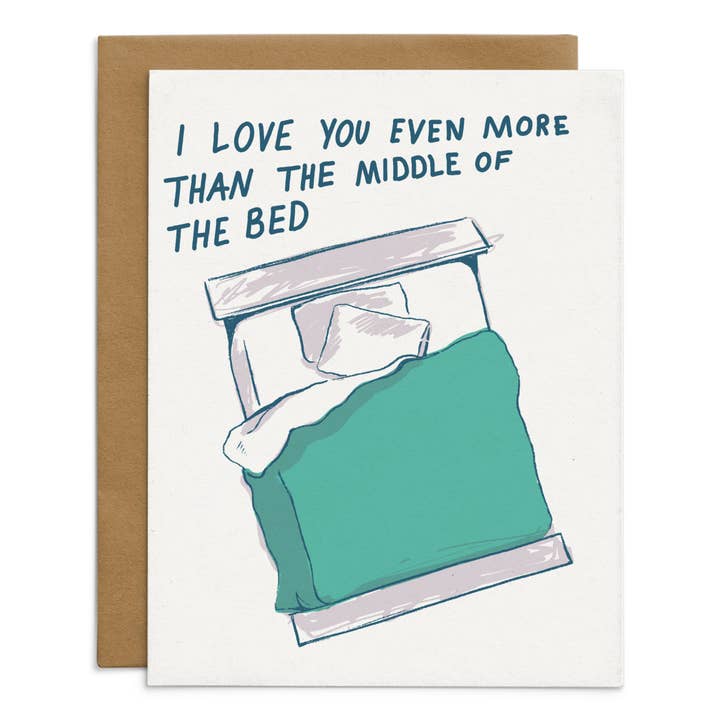 The Middle Of The Bed Card for wholesale by Starfangled Press
