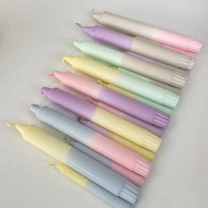 Miss Wildhorse - Wholesale Tapered Candle/Candlestick - Dip Dye Candles Pastel5