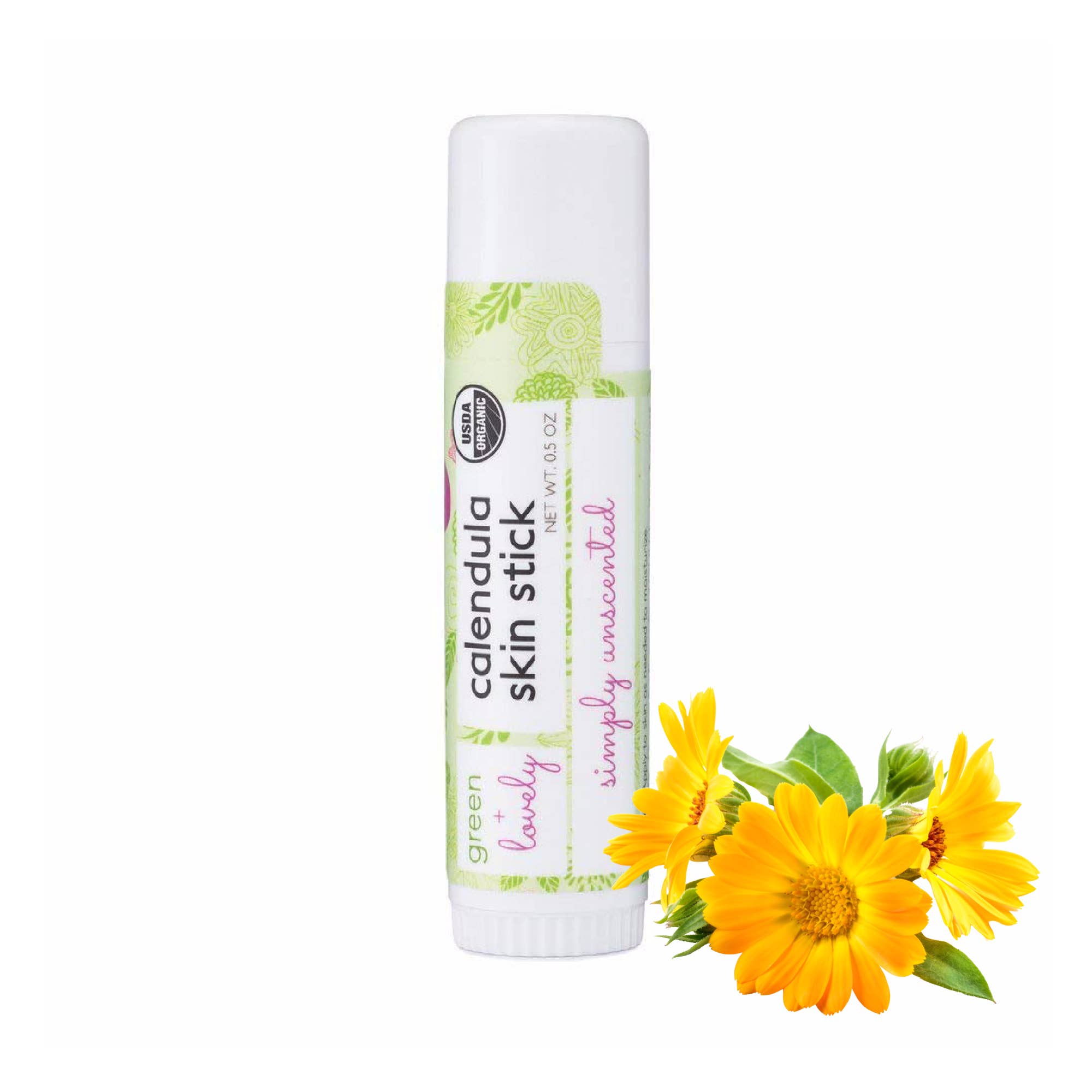 green + lovely - Wholesale Verzorgende zalf/balsem/crème - Calendula Salve Skin Stick 0.5oz - Ongeparfumeerd, biologisch