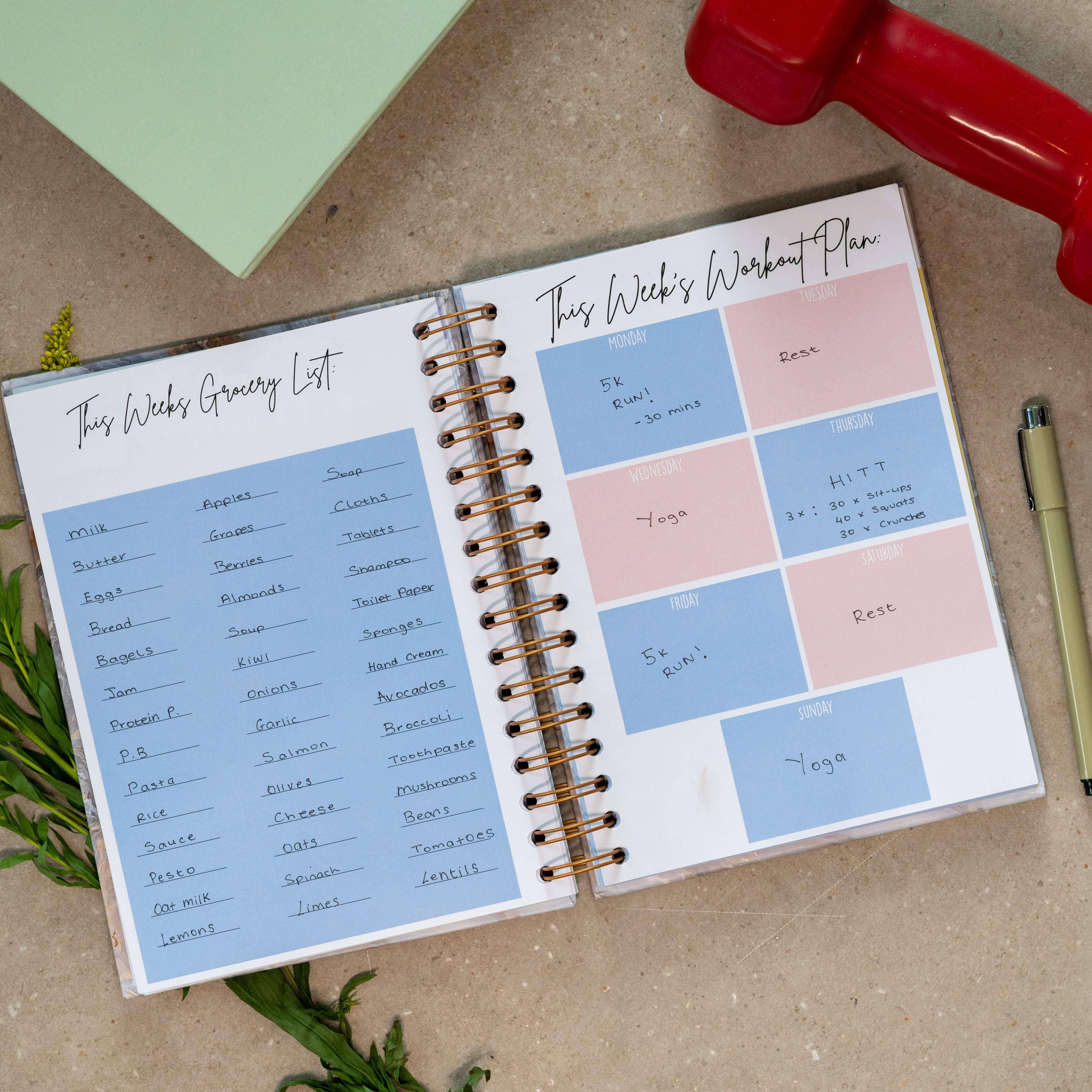 GirlGottaChange - Wholesale Planner - 'Live Your Best Life' 6-Month Undated Health & Fitness Planner7