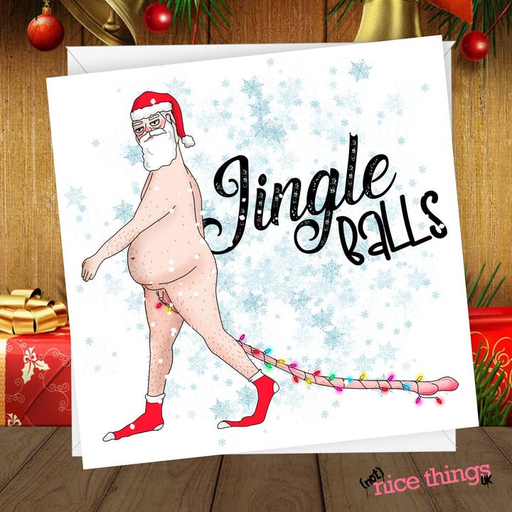 Jingle Balls Christmas Card | Funny Christmas Card for wholesale by NotNiceThings