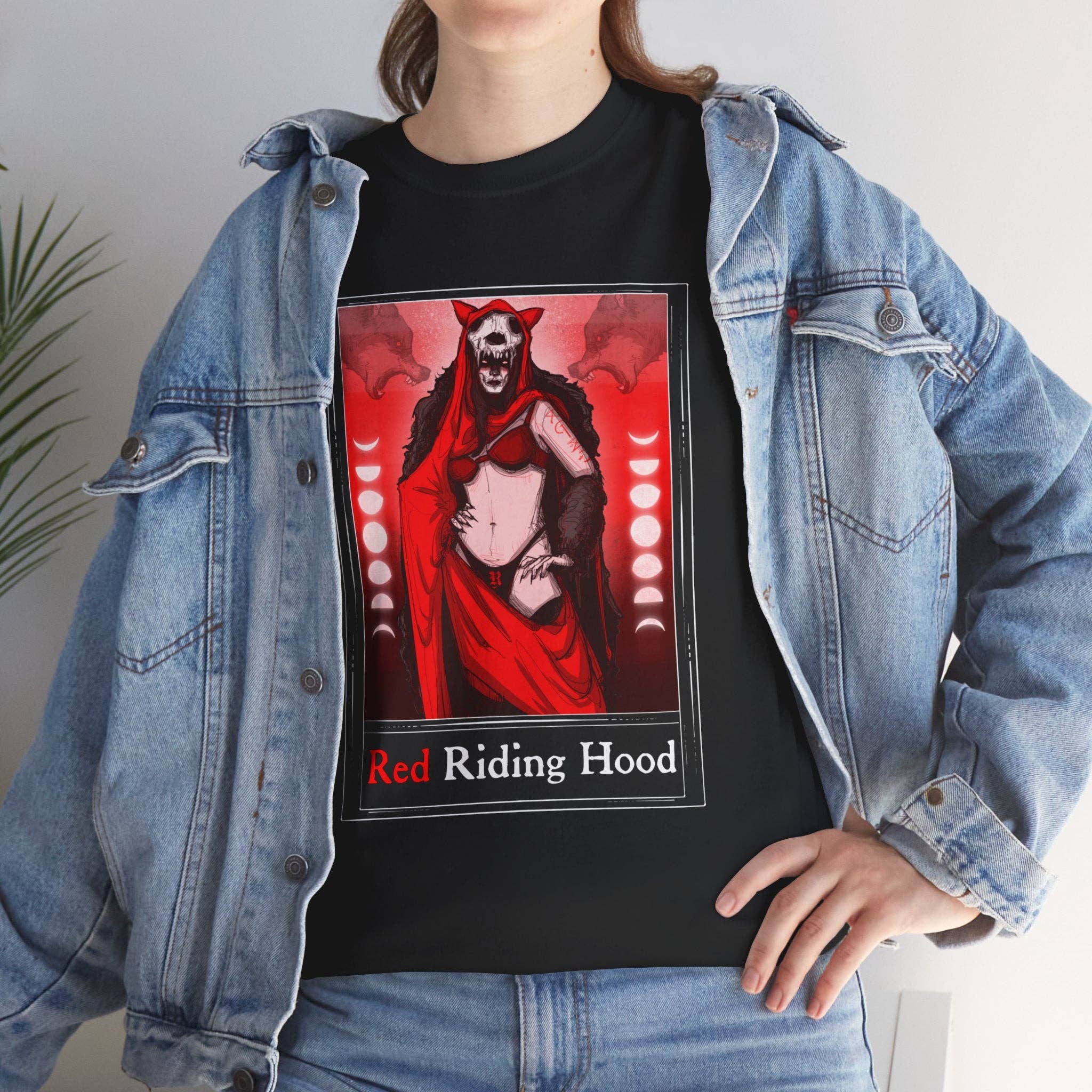 LVB Art - Wholesale T-Shirt (Graphic) - Unisex - Red Riding Hood Tarot  (Front & Back Print) Unisex Heavy Cotton Tee13