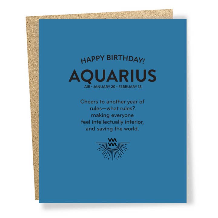 Sapling Press - Wholesale Birthday Card - #1611: Aquarius Zodiac Card0