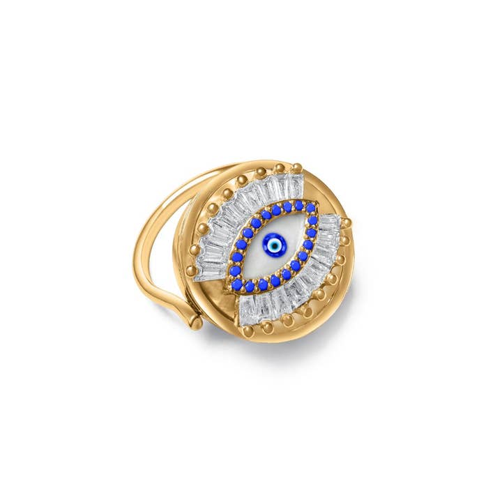Evil Eye Lip Balm Ring in 14K Gold for wholesale by Get Balmy - USA