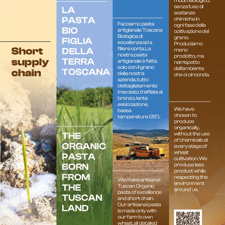 Az BIOAgricola Bertoli - Wholesale Pasta - Pennette Toscani Artisanal Organic Italian Pasta