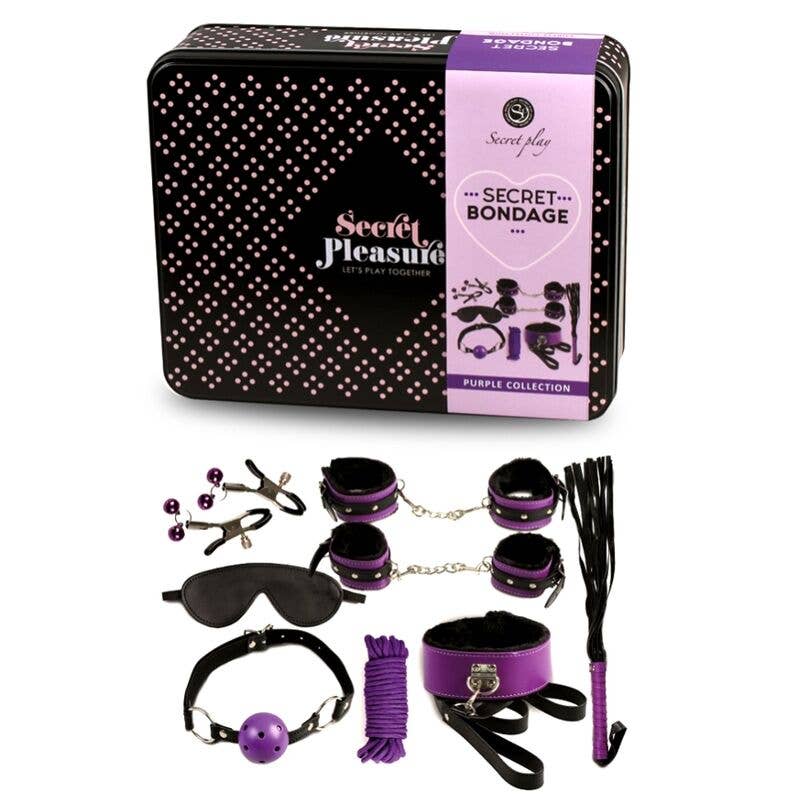 Lingerie Harness Boutique di DeGioannis Samuele - Wholesale Sex Toy - SECRETPLAY - BDSM SET 8PCS PURPLE / BLACK.1