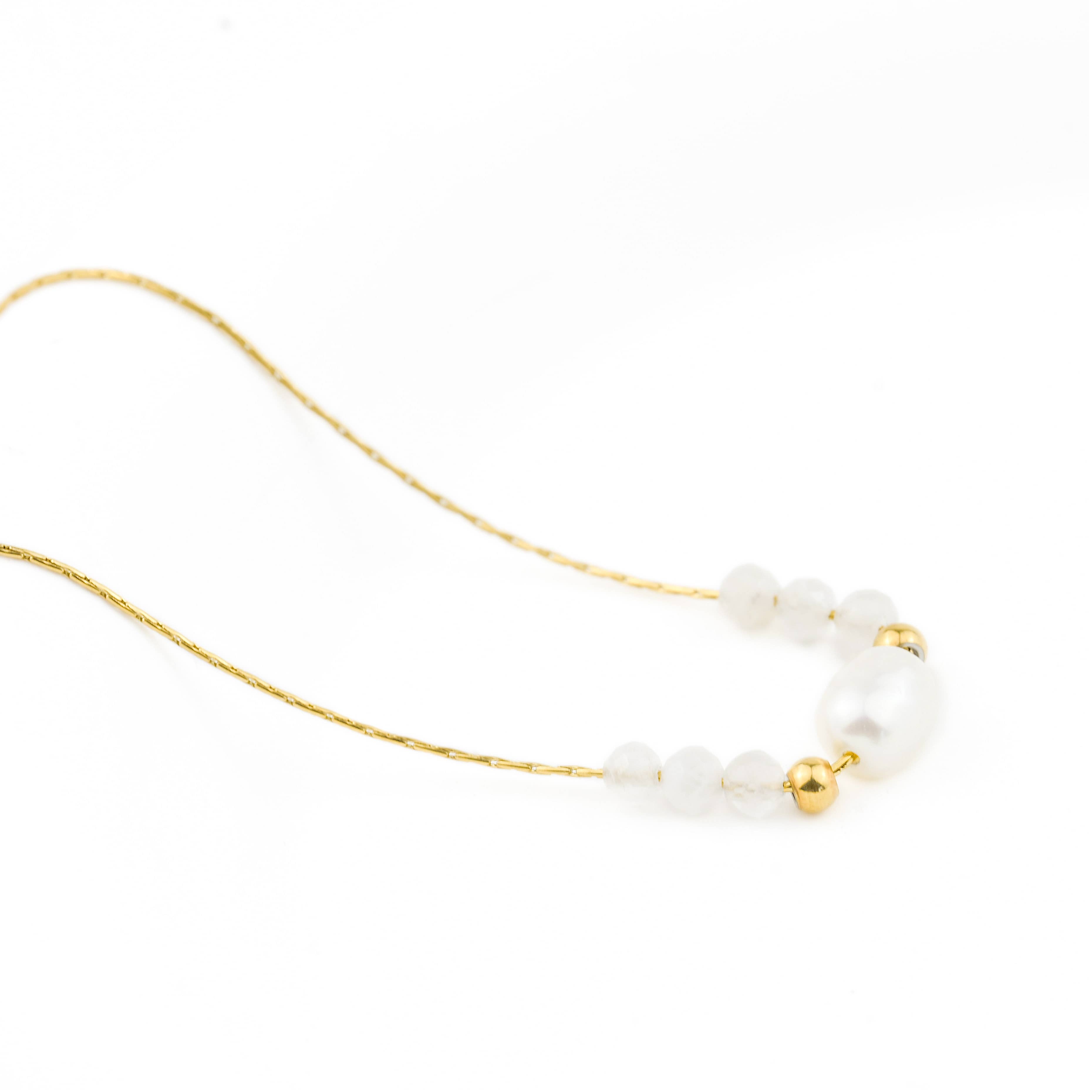 Blueyejewelry - Wholesale Beaded/Pearl Necklace - Gold Pearl Chain Necklaces - Waterproof Assorted Peal Chains15