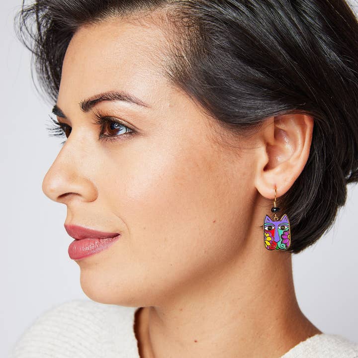 Boucles d'oreilles en forme de papillon en forme de pour la vente par Laurel Burch Studios