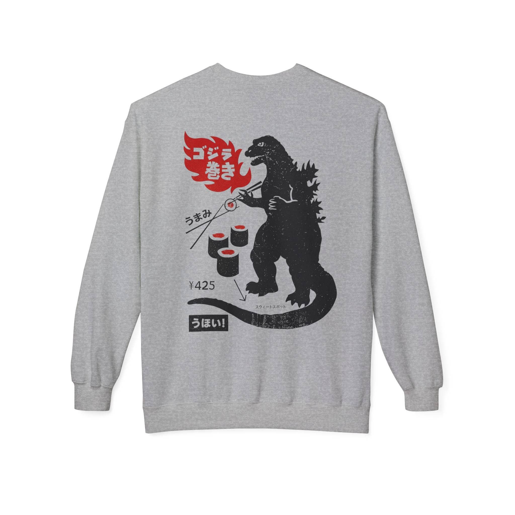 KILLER RETRO - Wholesale Graphic Sweatshirt - Unisex - Restored Vintage Sushi and Kaiju Sweatshirt7