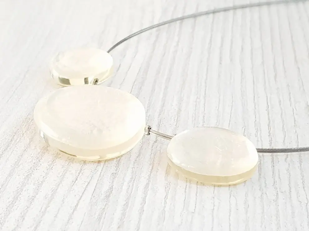 Gloria-Maris - Wholesale Halskettinghanger - Capiz ketting kort / hanger ca. 20 - 34mm / BG-04841