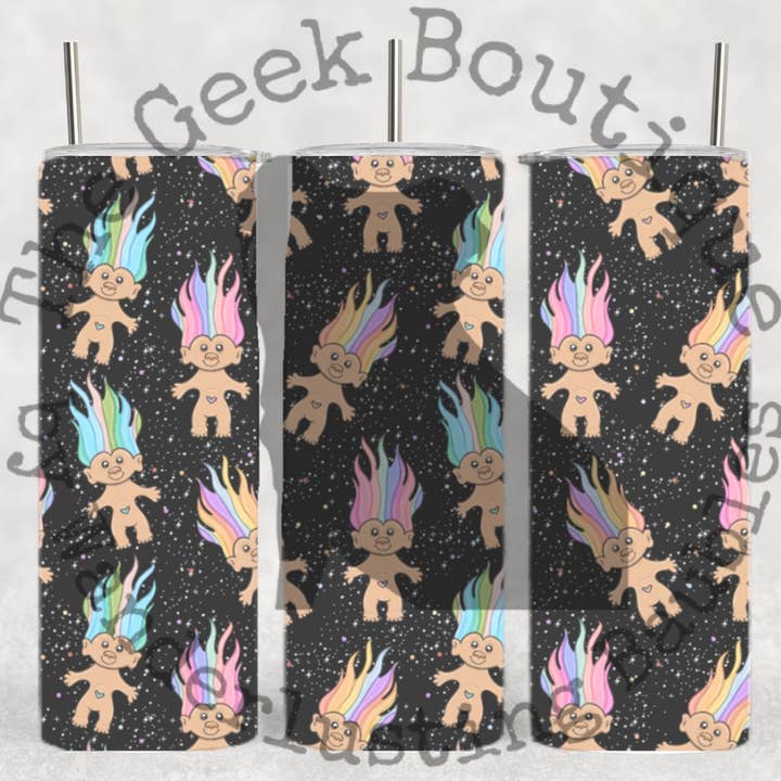 The Geek Boutique - Wholesale Insulated Mug/Tumbler - Retro Troll Toy Hair 1980's 1990's Tumbler