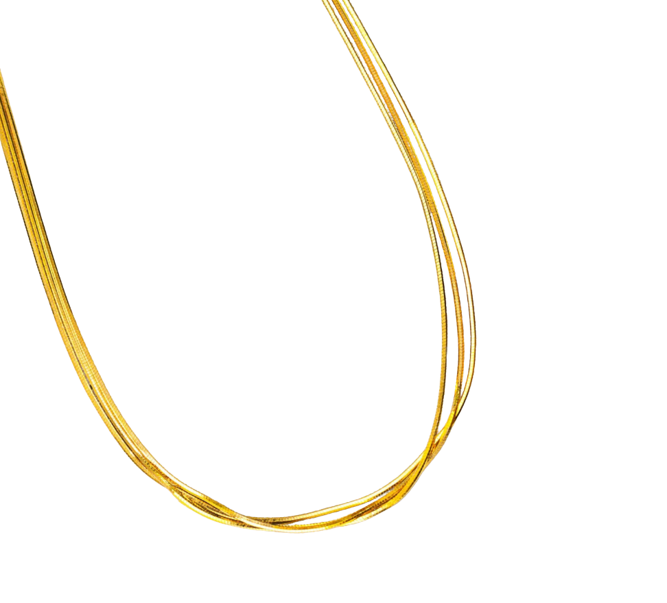 HoopLa - Wholesale Link & Chain Necklace - Trippy- 3 Wheat Necklace Stack- Waterproof- 18K Gold PVD3