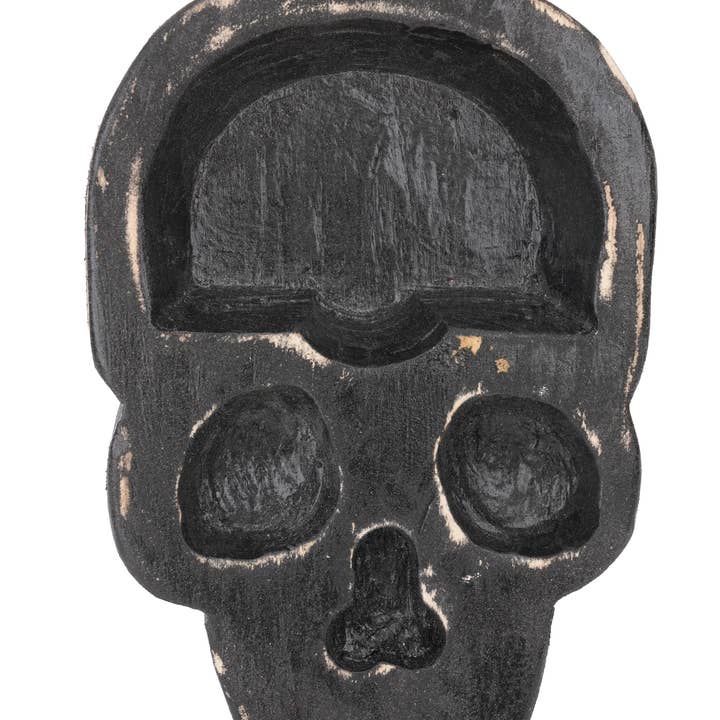 My Amigos Imports - Wholesale Candle Holder - Skull Dough Bowl-6 x 9 x 2 inch-Wood-Candle Ready-Skull-NEW8
