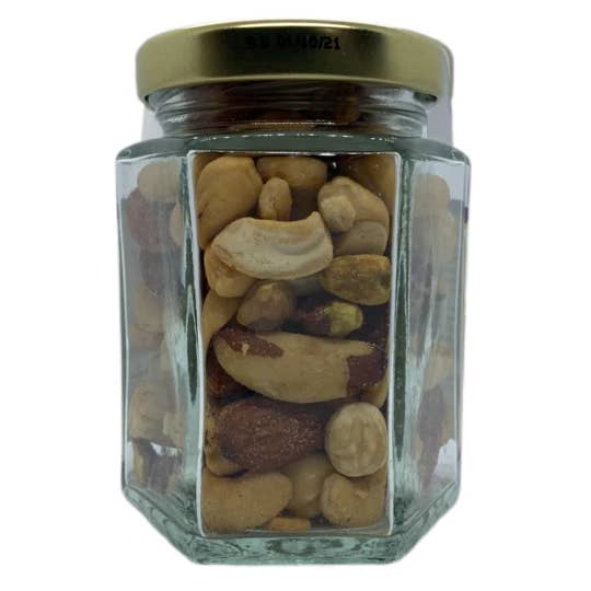 Dormen Foods – wholesale Nuts – The Dormen Salted Deluxe Nut Mix Hexagonal Jar, 95g3