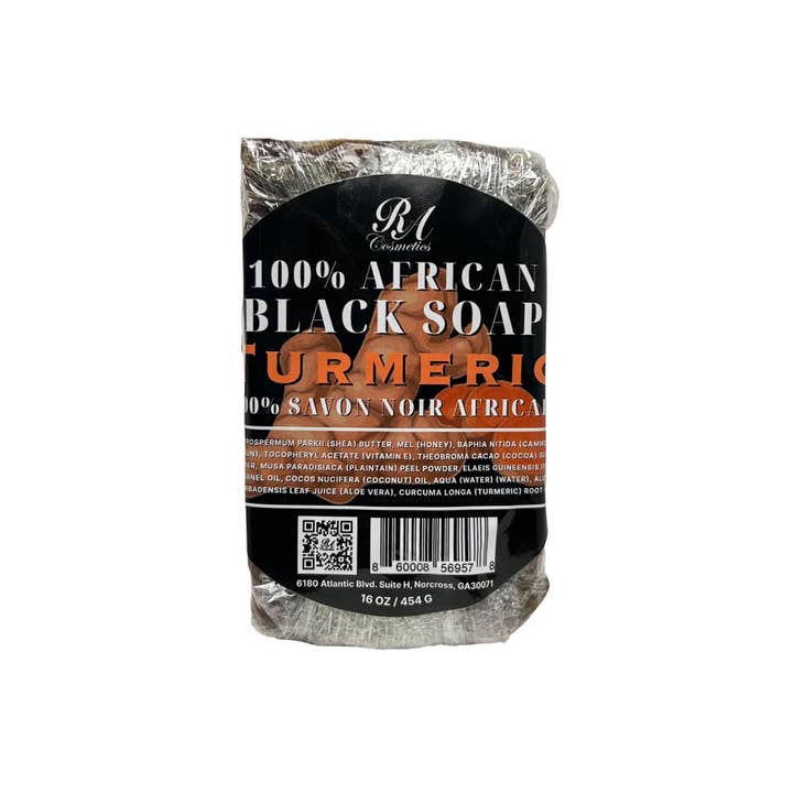 RA Cosmetics, LLC - Wholesale Bar Soap - African Black Soap Bar - Turmeric Oil, 1lb