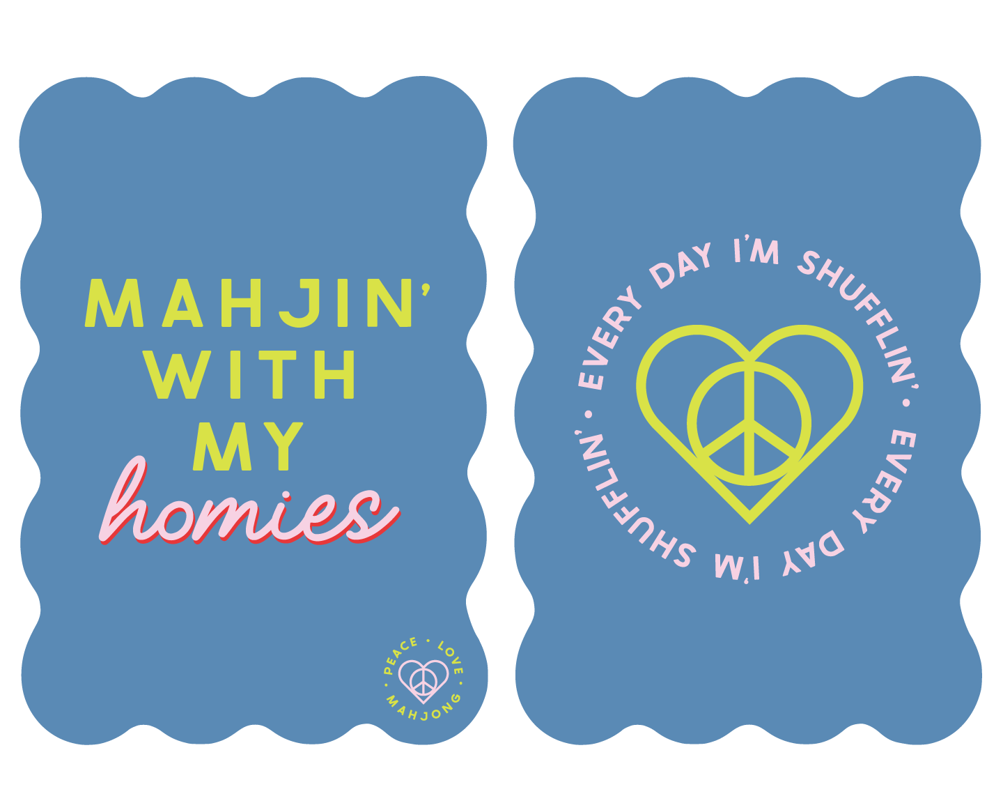 Peace Love Mahjong - Wholesale Card Game - Mahjong Tile Shufflers (Set of 2)3