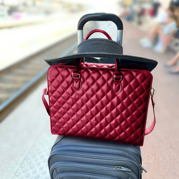 REMOVED BRAND - Vente Sac d'ordinateur – femme - Sac pour ordinateur portable pour femme, extérieur luxueux à motif de losange5