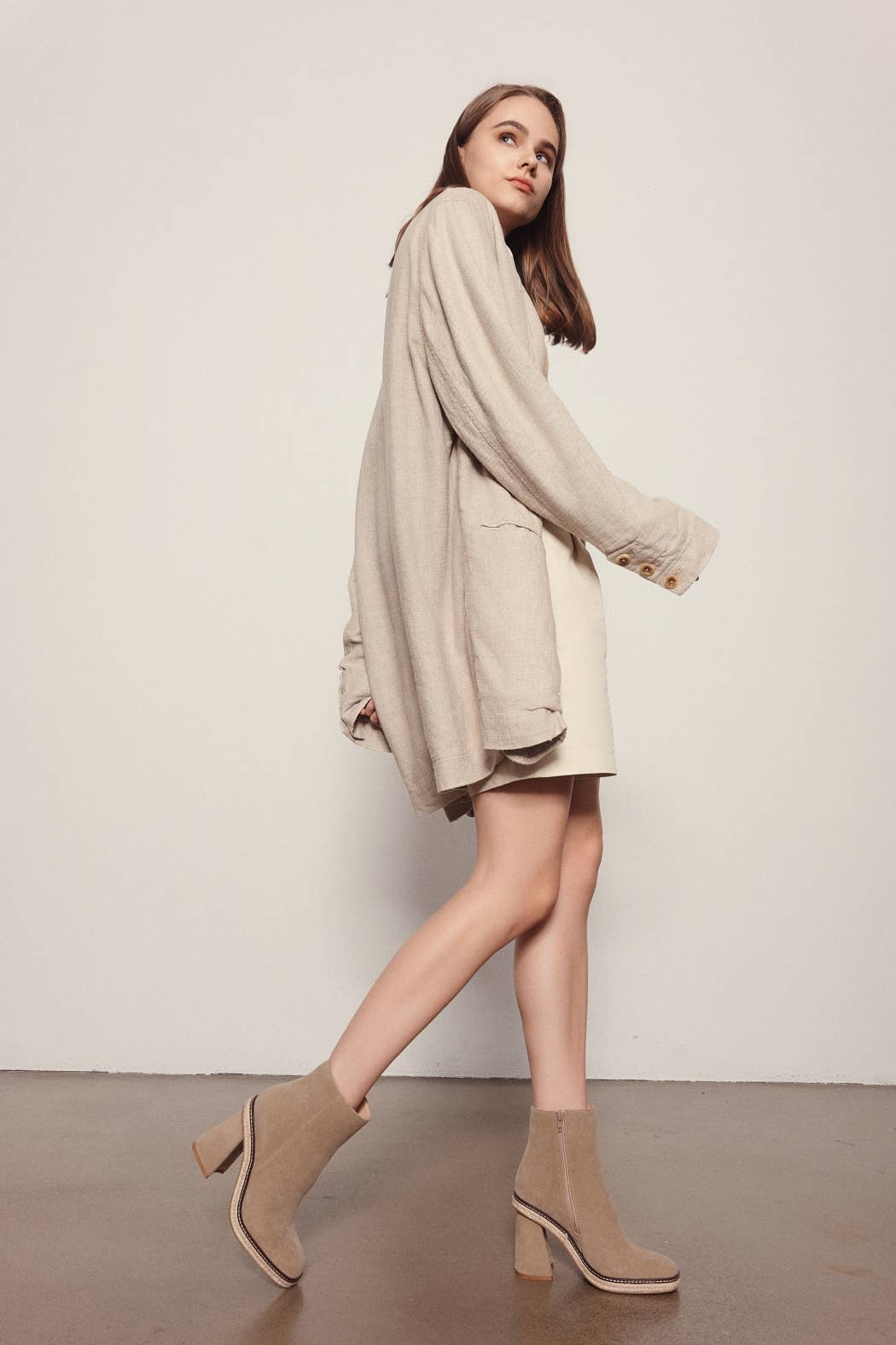 CCOCCI - Wholesale Booties - Women's - SHELBY FLARE HEEL FAUX SUEDE LEATHER ANKLE BOOTIES6