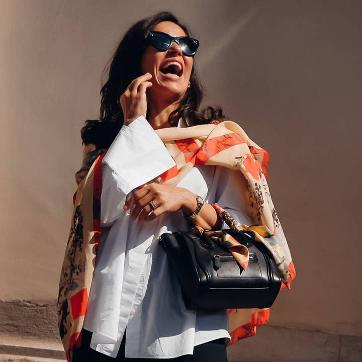 Berica Breeze Silk & Cotton Oversized Square Shawl for wholesale by Louis Jane