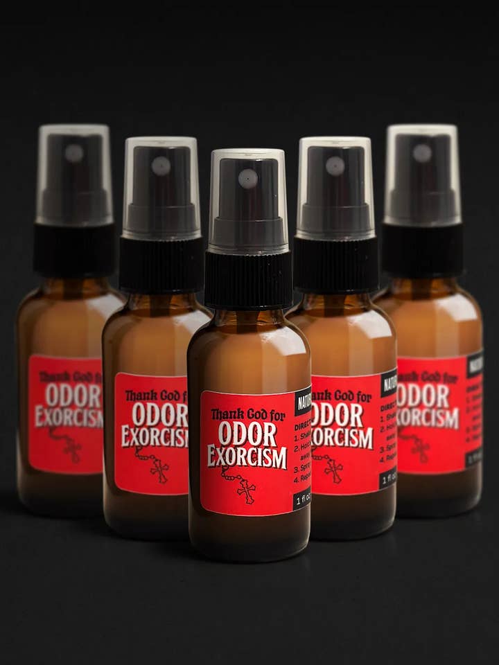 Pack de 5 sprays éliminateurs d'odeurs format voyage pour la vente par Odor Exorcism