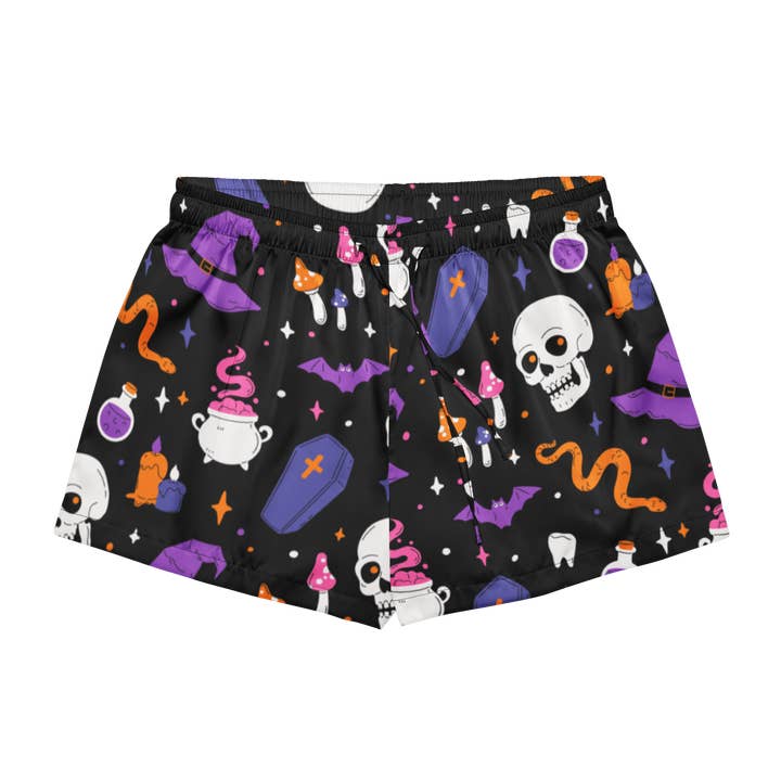 Neon Traditional Silky Pajama Shorts (READY TO SHIP) for wholesale by Goth Cloth Co.