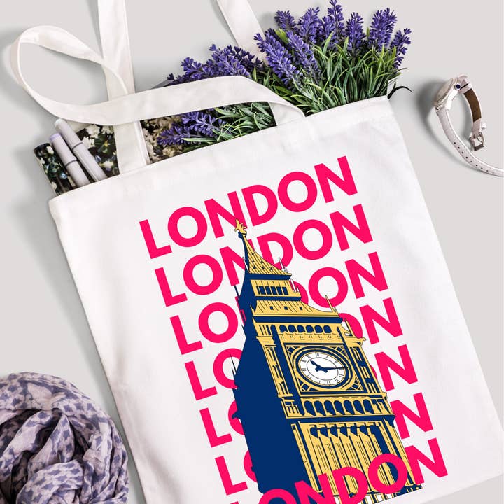 London Big Ben Pop Art Tote Bag for wholesale by Love British Lifestyle