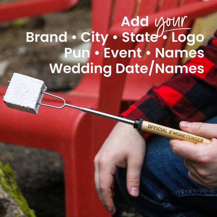 Wild Larch Creative - Wholesale Kitchen Tool/Gadget - 🔥 Personalized S'More Sticks | Marshmallow Roasting Sticks