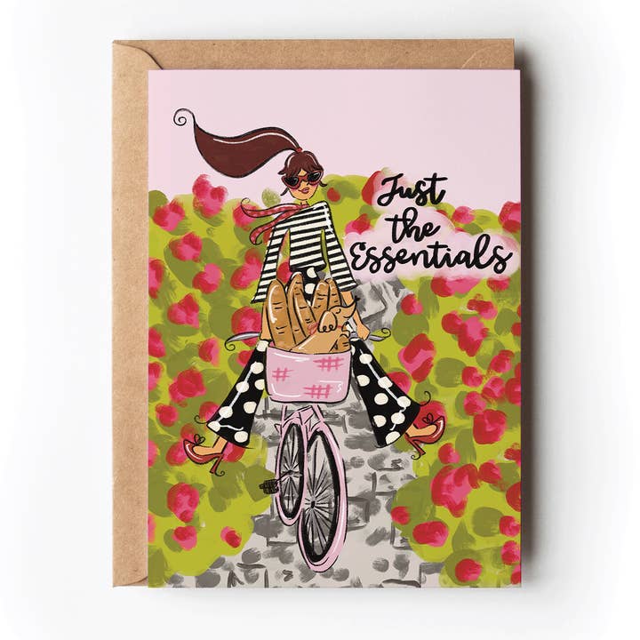 Just Essentials Bread & Dachshund Dog Spring Greeting Card for wholesale by The Shelley Society