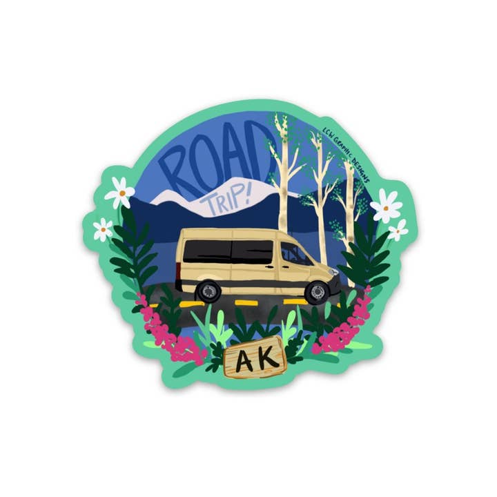 Alaska Road Trip - Van Life - Vinyl Sticker for wholesale by LCW Graphic Designs