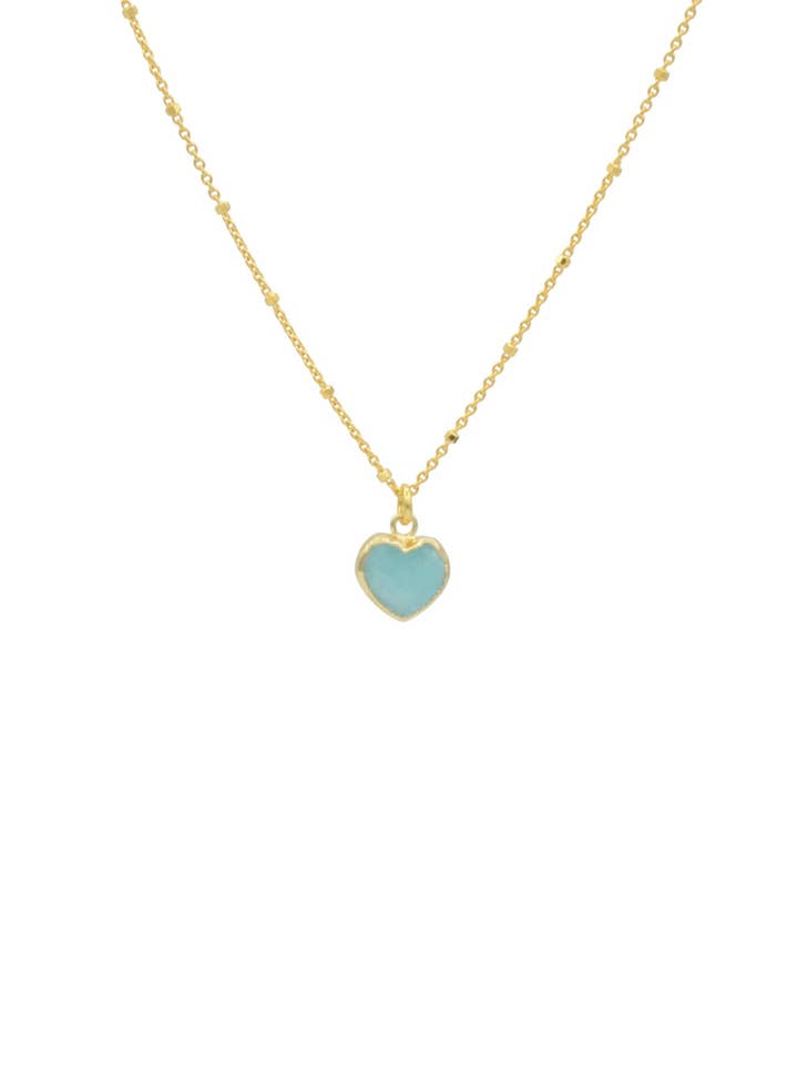 Collar con forma de corazón de amazonita para venta al por mayor de AJS Design Studio