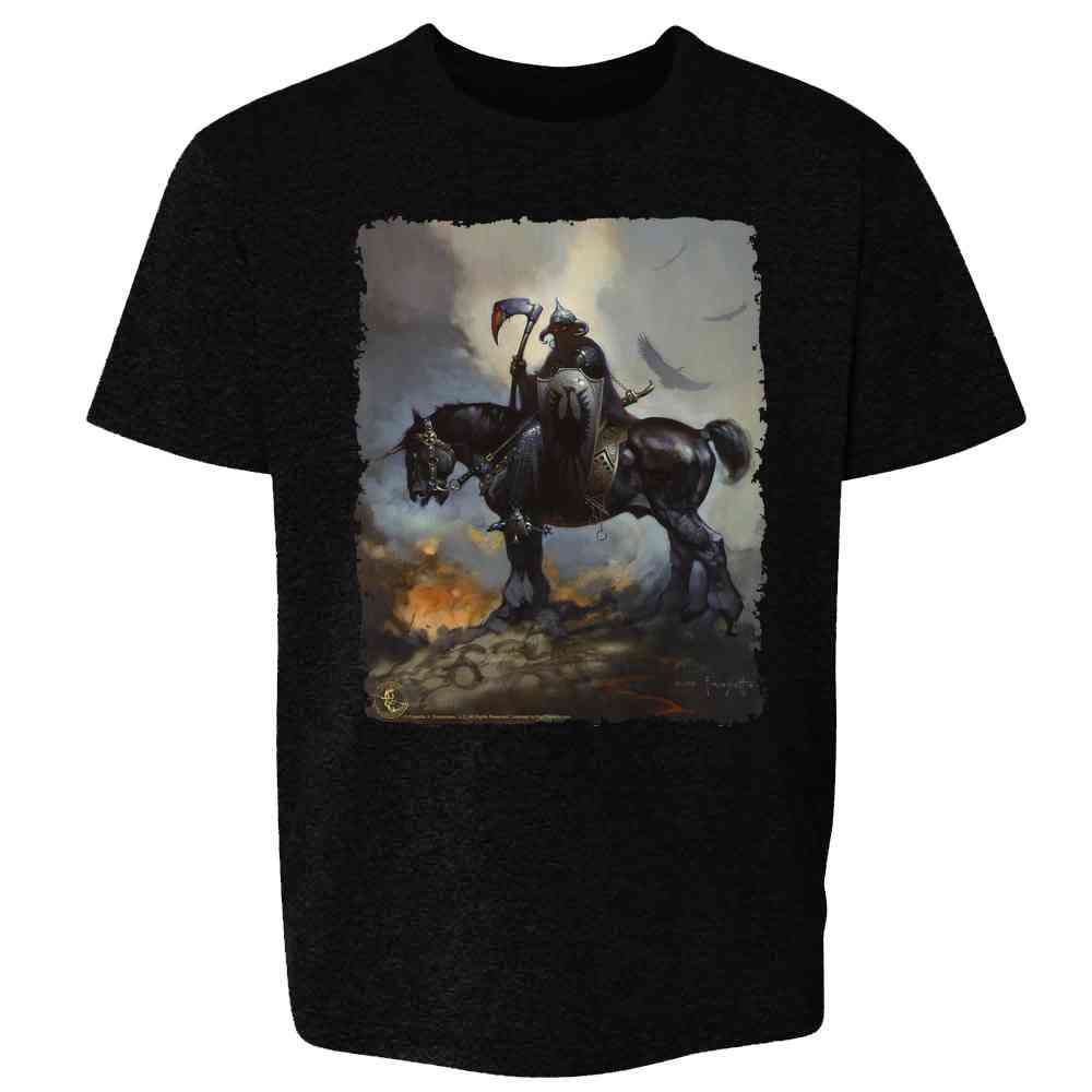 Pop Threads - Venta al por mayor Camiseta serigrafiada - Niños - Camiseta Death Dealer de Frank Frazetta Art Horror para niños y jóvenes4