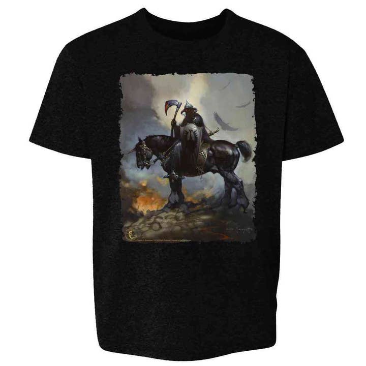 Pop Threads - Venta al por mayor Camiseta serigrafiada - Niños - Camiseta Death Dealer de Frank Frazetta Art Horror para niños y jóvenes4