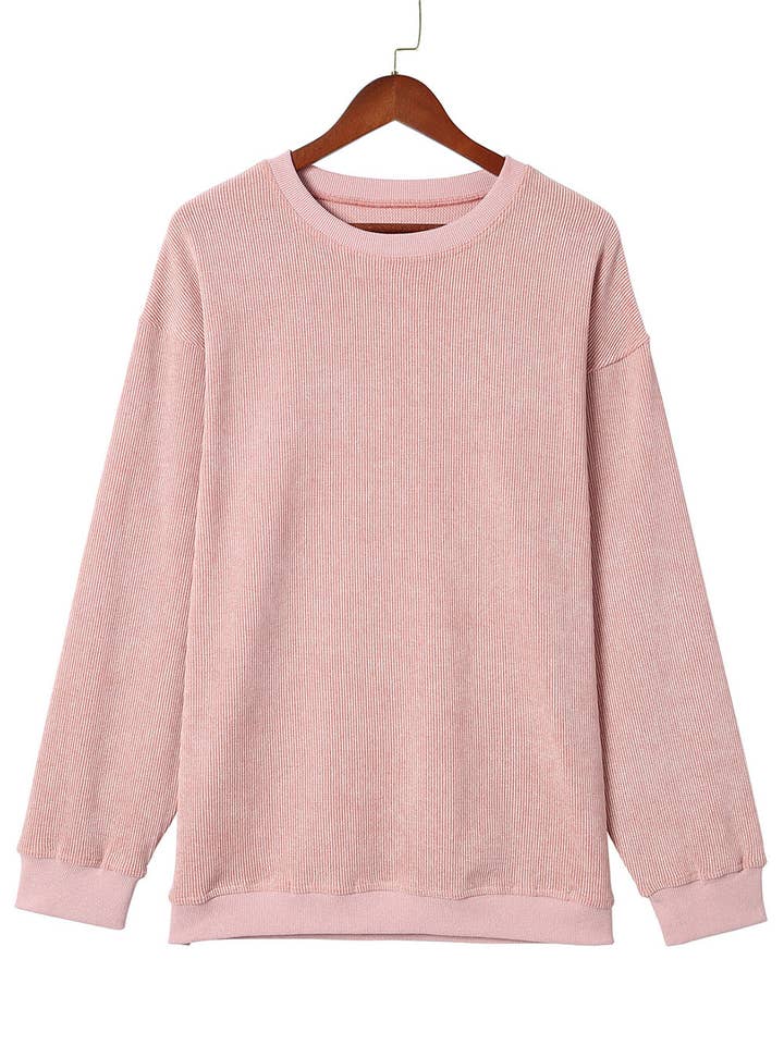 Suhkasana – wholesale Sweatshirt – Women's – Customizable Solid Ribbed Knit Round Neck Casual PulloverSweatshirt23