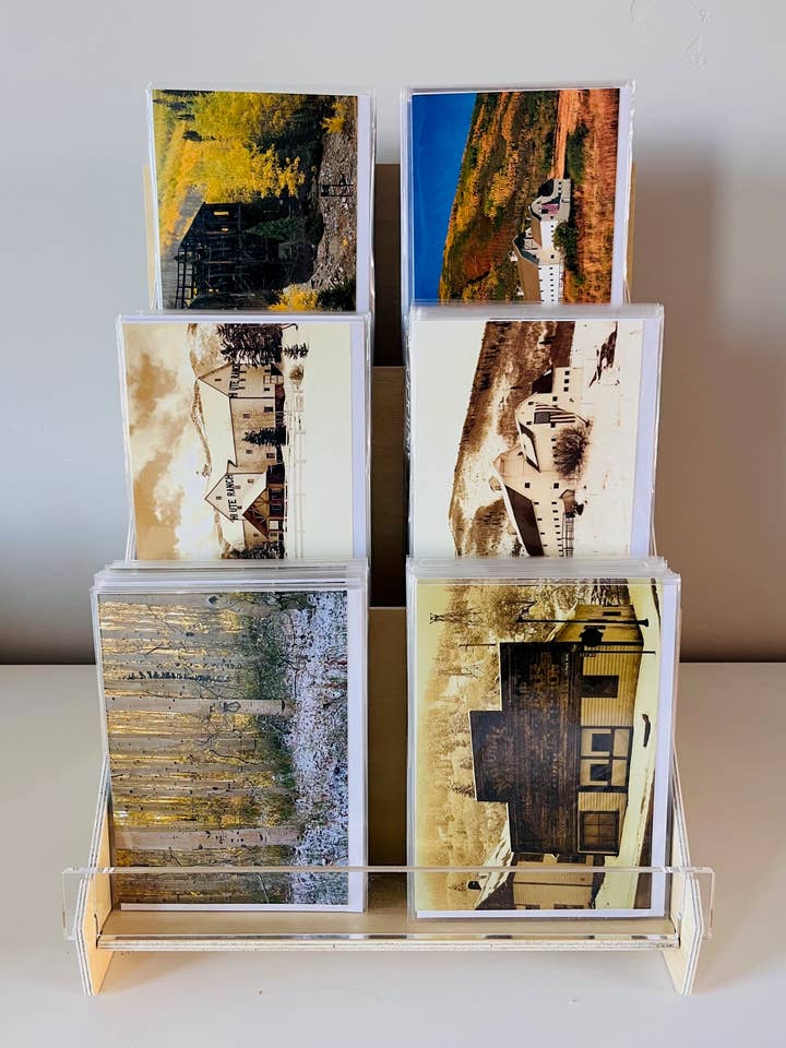 Birchwood Notecard - Book Display for wholesale by Past & Present Photography