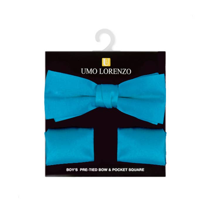 Selini New York - Wholesale Bow Tie - Kids - 100% Poly Satin Boy's Banded Bow Tie and Hanky BBTH130120