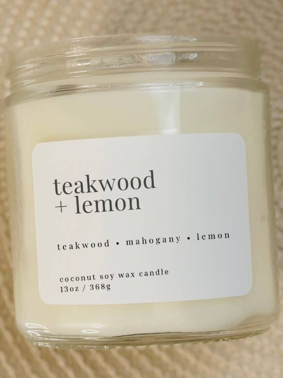 Teakwood + Lemon | Soy Candle for wholesale by Blue House Fragrances