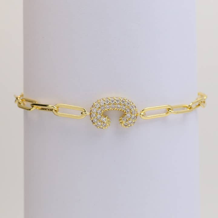 Savvy Bling - Wholesale Charm/Dangle Bracelet - CZ Initial Bubble Balloon Bracelet