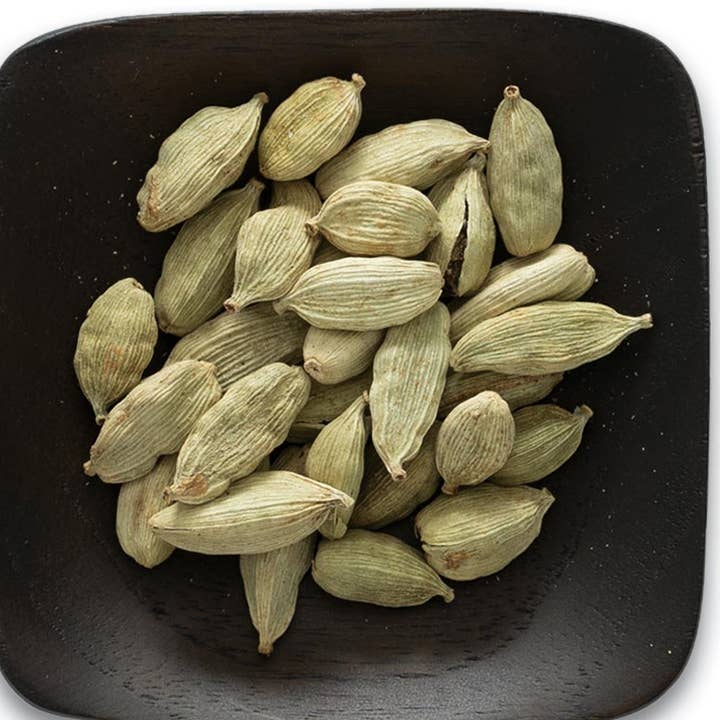 Green Cardamom Pods, Whole, Organic, Kosher, Non ETO, 1 lb for wholesale by Frontier Co-op