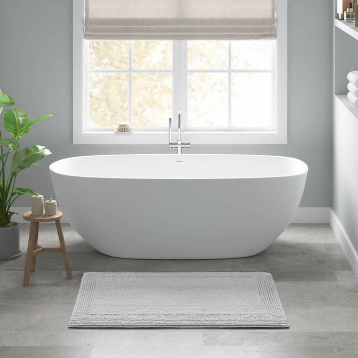 Olliix - Wholesale Bath Mat - Reversible Cotton Bath Rugs, Grey5