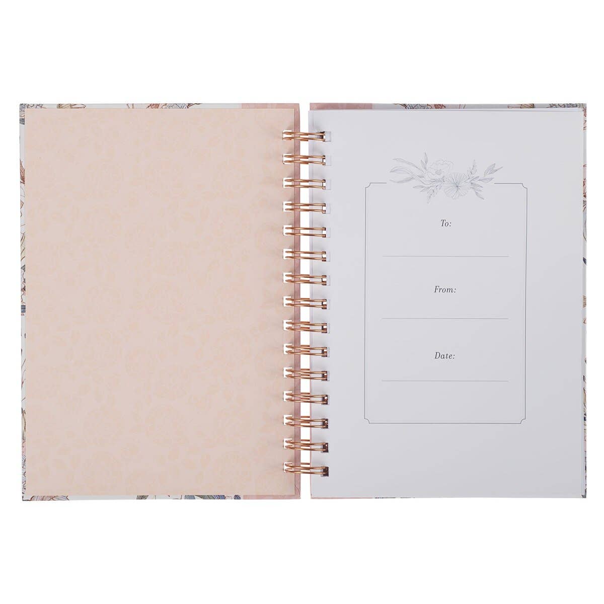 Christian Art Gifts - Wholesale Journal/Diary - Journal Wirebound Pink Blue Floral Be Still Ps. 46:101