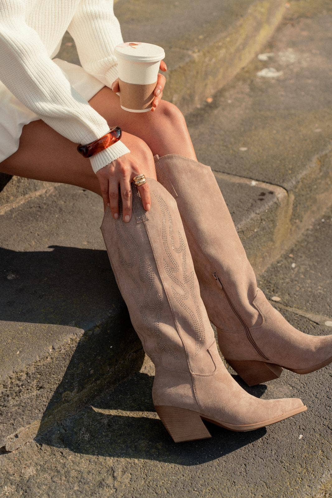 No Doubt Shoes - Wholesale Cowboy Boots - Women's - SPARKLY EMBROIDERED BLOCK HEEL COWGIRL COWBOY KNEE HIGH BOOT16