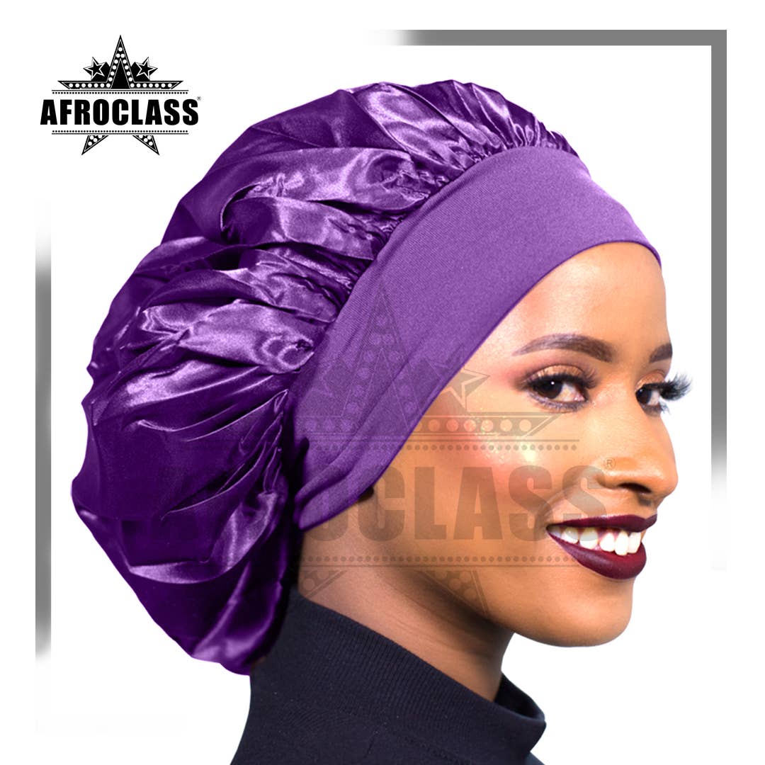 AFROCLASS – Großhandel Schlafhaube/Bonnet – Damen – Satin-Schlafhaube mit breitem Elastikband4