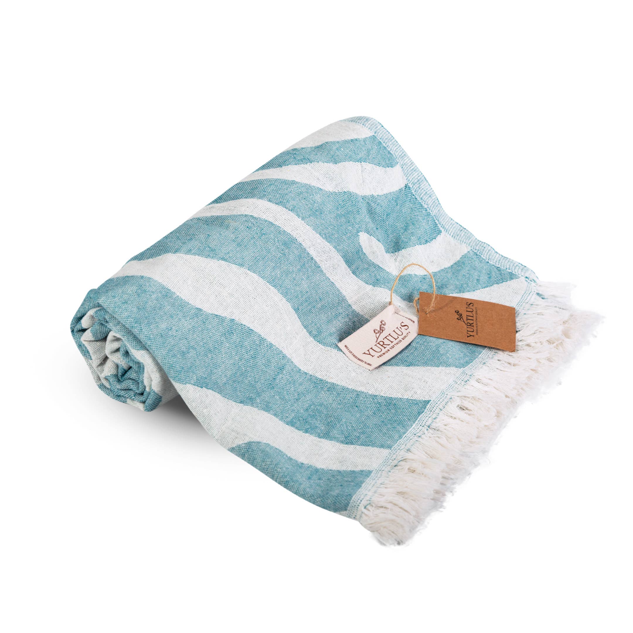 YURTLUS - Wholesale Strandlaken - YURTLU'S Harmony Series 38"x72" Turkse handdoek, sterk absorberend, voorgewassen - nieuw blauw1