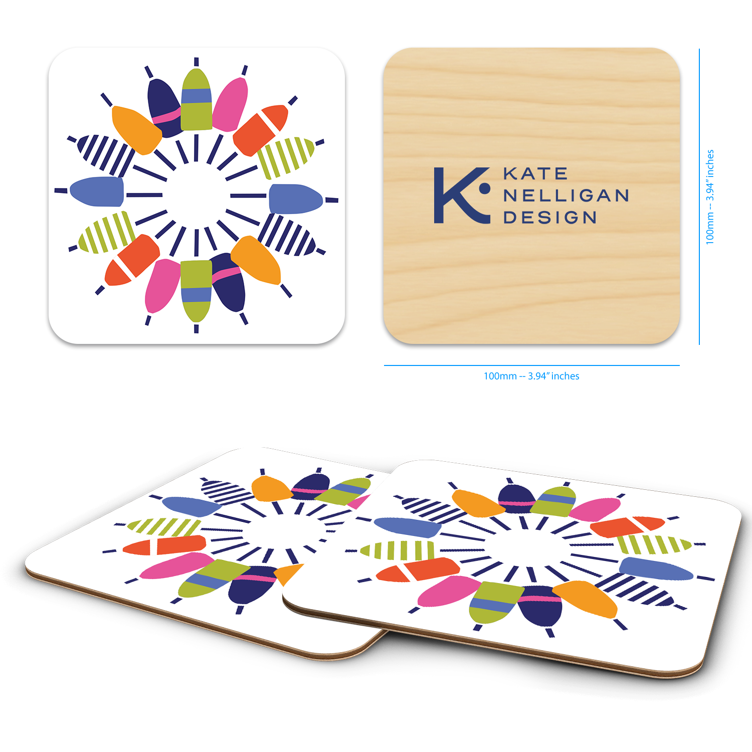 Trays4Us - Wholesale Coasters - Coastal 4"x4" Coaster Sets  By Kate Nelligan1