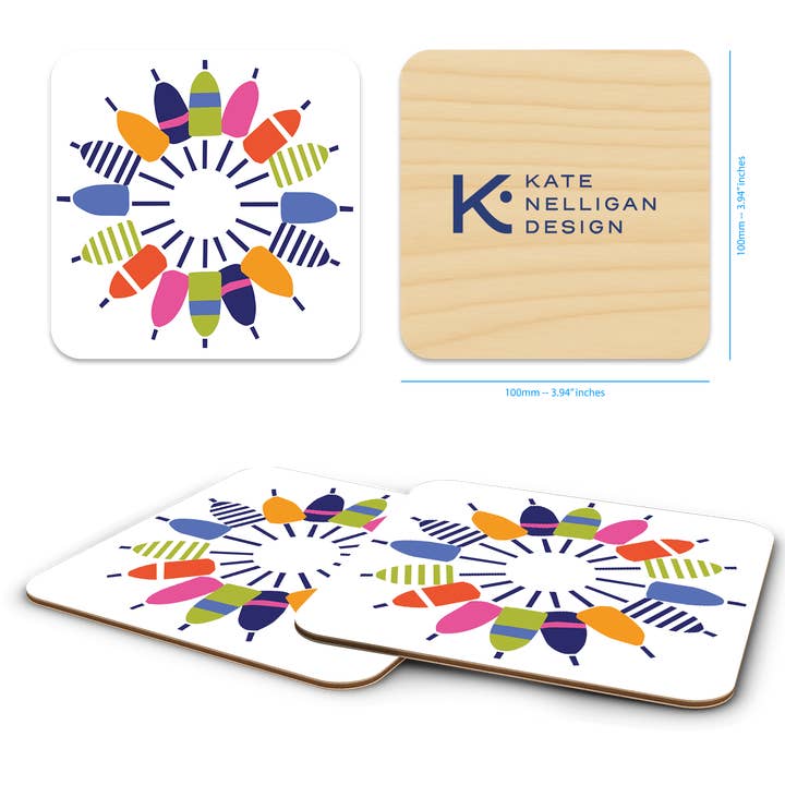 Trays4Us - Wholesale Coasters - Coastal 4"x4" Coaster Sets By Kate Nelligan1
