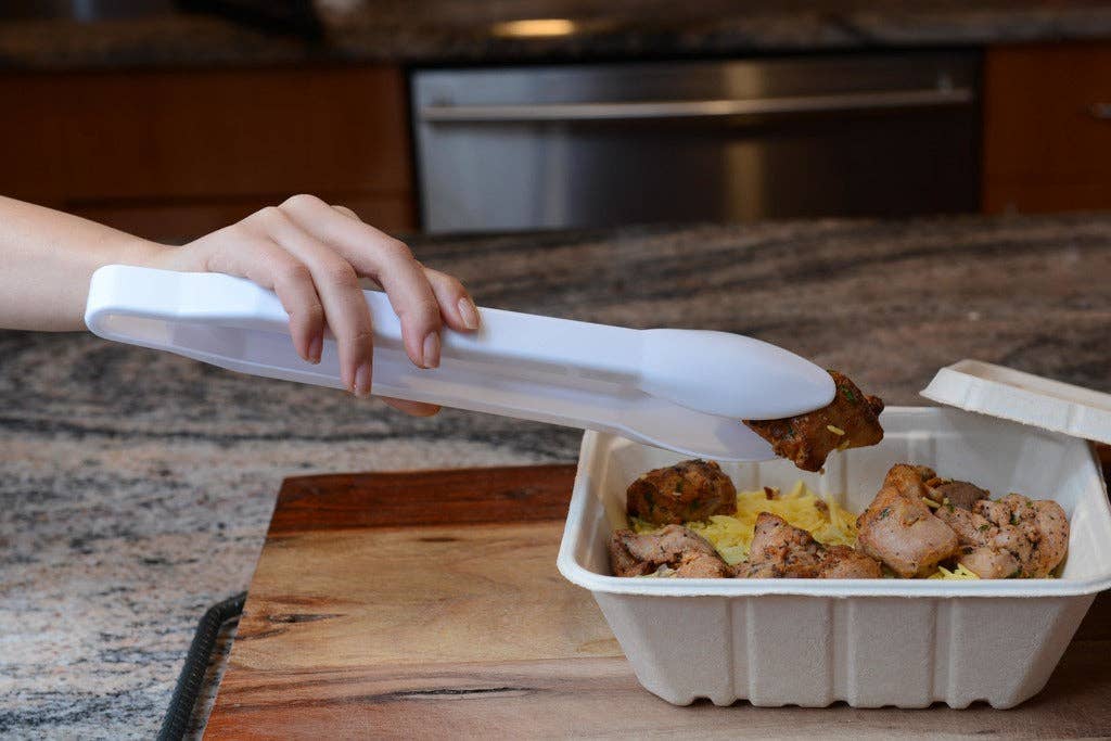 EcoQuality - Wholesale Kitchen Tong - 9" Heavy Duty Serving Tongs White2